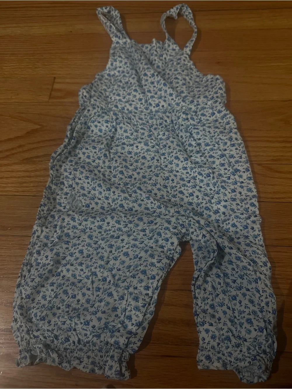 Blue Floral Girls' Overalls - Kids Bottoms